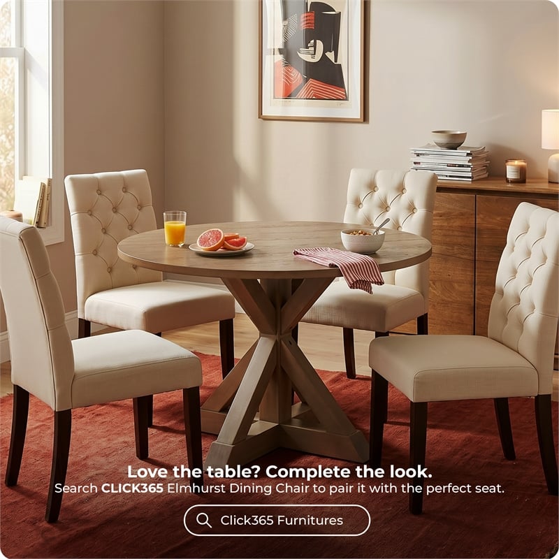 Finch Alfred Round Dining Table Rustic Beige