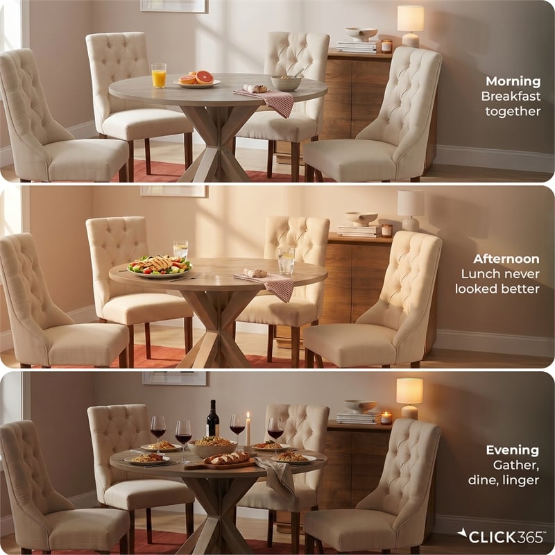 Finch Alfred Round Dining Table Rustic Beige