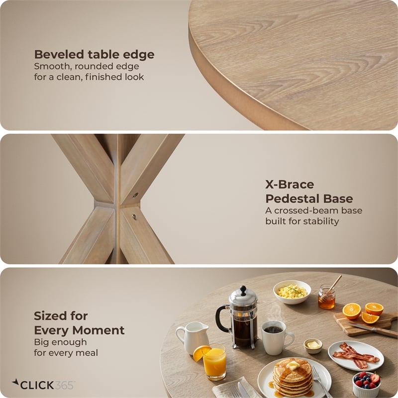 Finch Alfred Round Dining Table Rustic Beige