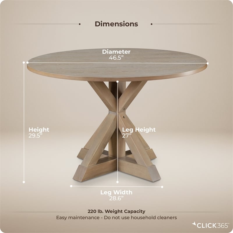 Finch Alfred Round Dining Table Rustic Beige