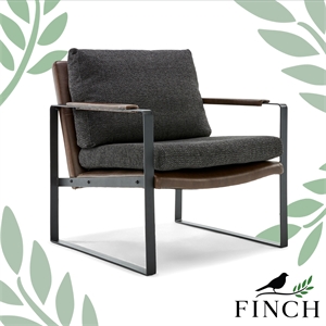 finch everett metal frame accent chair gray