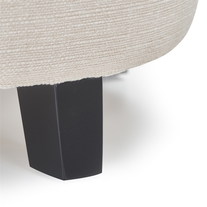 Finch Bennett Round Storage Ottoman Ivory