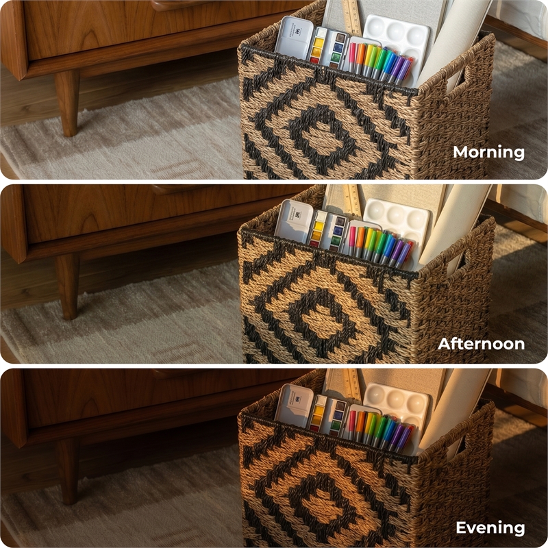 Finch Botswana Two Tone Woven Brown Basket Set of 3