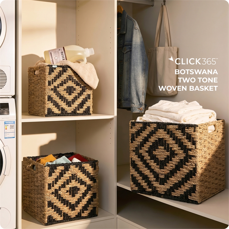 Finch Botswana Two Tone Woven Brown Basket Set of 3