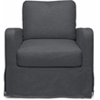 Finch Kingsley Upholstered Fabric Skirted Arm Chair with Curved Arms in Gray