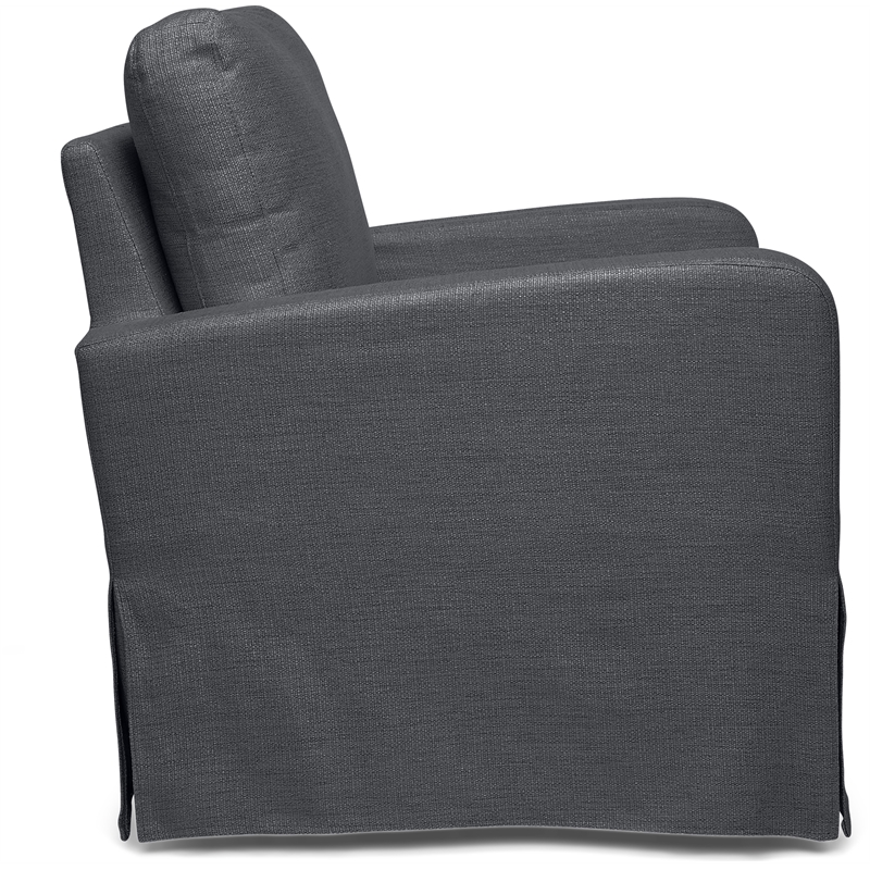 Finch Kingsley Upholstered Fabric Skirted Arm Chair with Curved Arms in Gray