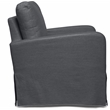 Finch Kingsley Upholstered Fabric Skirted Arm Chair with Curved Arms in Gray