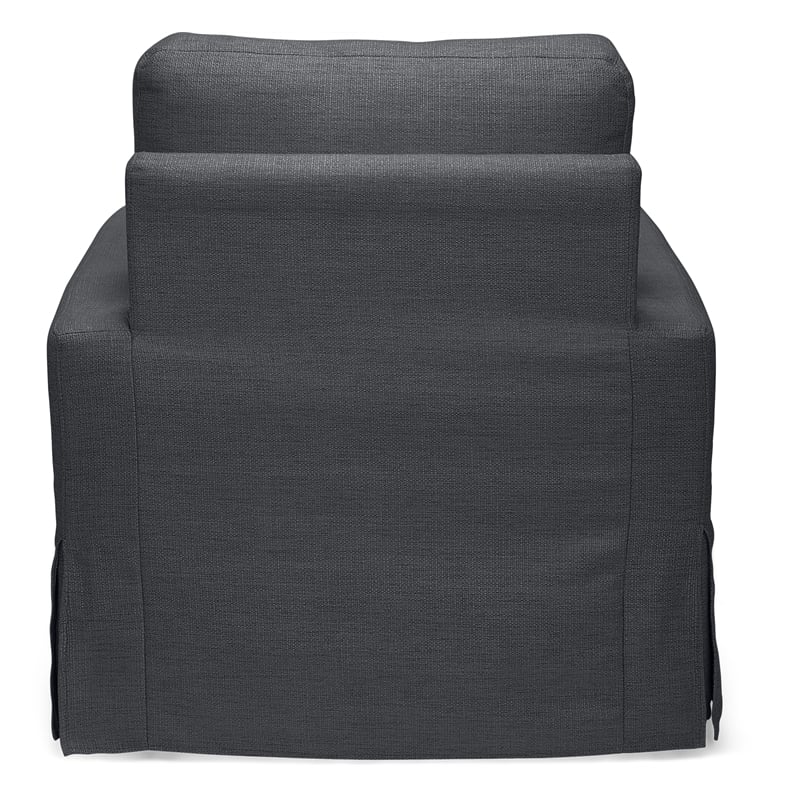 Finch Kingsley Upholstered Fabric Skirted Arm Chair with Curved Arms in Gray