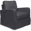 Finch Kingsley Upholstered Fabric Skirted Arm Chair with Curved Arms in Gray
