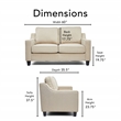 Finch Smithson Performance Fabric Loveseat With Track Arms in Tan