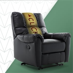 ClickDecor Langston Recliner Faux Leather Black