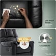 ClickDecor Langston Recliner Faux Leather Black