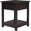 ClickDecor Bailey Nightstand with 1 Drawer and Display Shelf Black