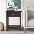 ClickDecor Bailey Nightstand with 1 Drawer and Display Shelf Black
