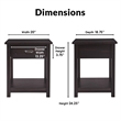 ClickDecor Bailey Nightstand with 1 Drawer and Display Shelf Black