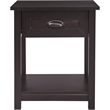 ClickDecor Bailey Nightstand with 1 Drawer and Display Shelf Black