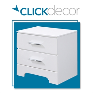 clickdecor hudson 2 drawer nightstand white