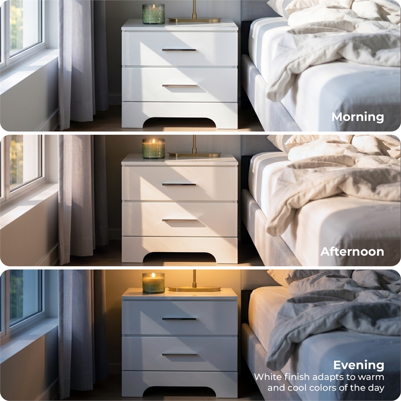 ClickDecor Hudson 2 Drawer Nightstand White