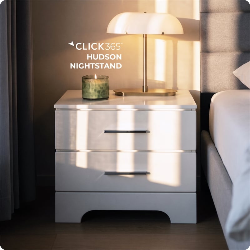 ClickDecor Hudson 2 Drawer Nightstand White