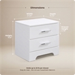ClickDecor Hudson 2 Drawer Nightstand White