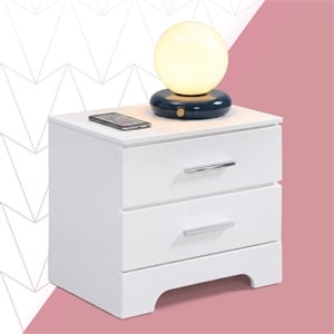 ClickDecor Hudson 2 Drawer Nightstand White