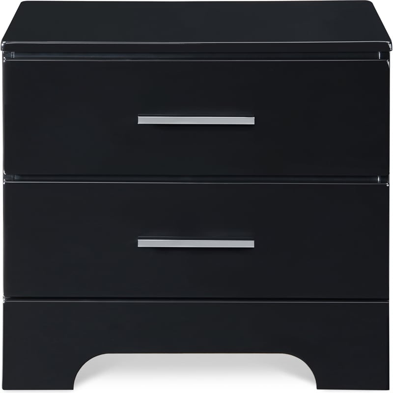 ClickDecor Hudson 2 Drawer Nightstand Black