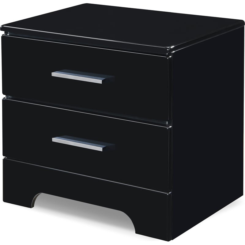 ClickDecor Hudson 2 Drawer Nightstand Black