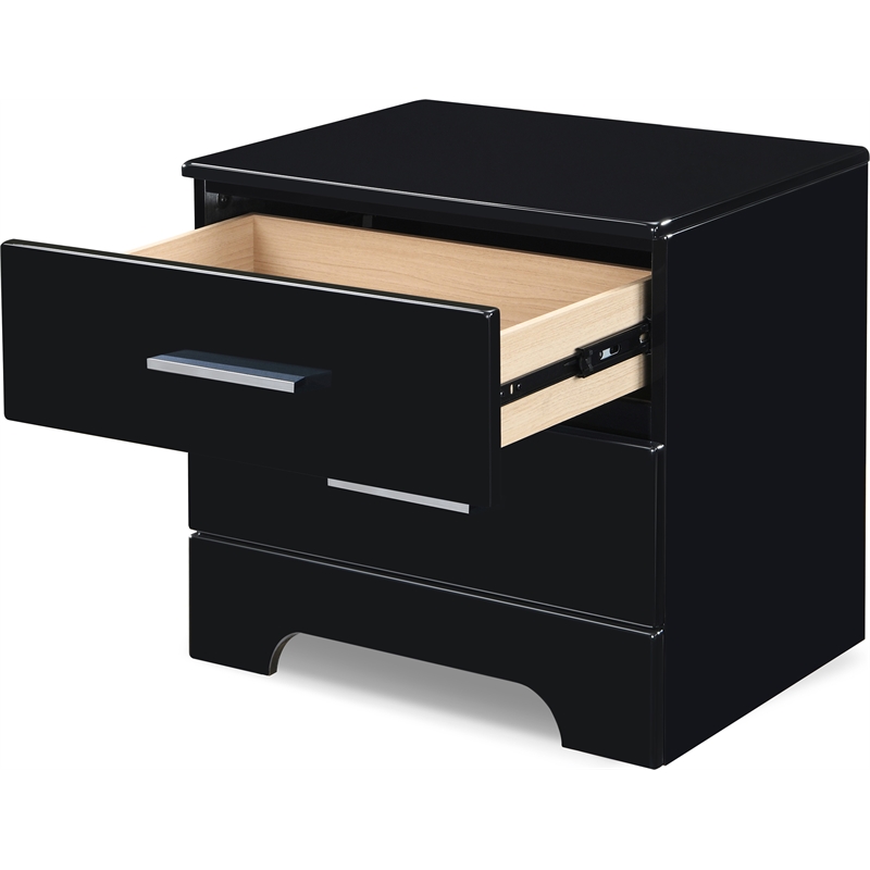 ClickDecor Hudson 2 Drawer Nightstand Black