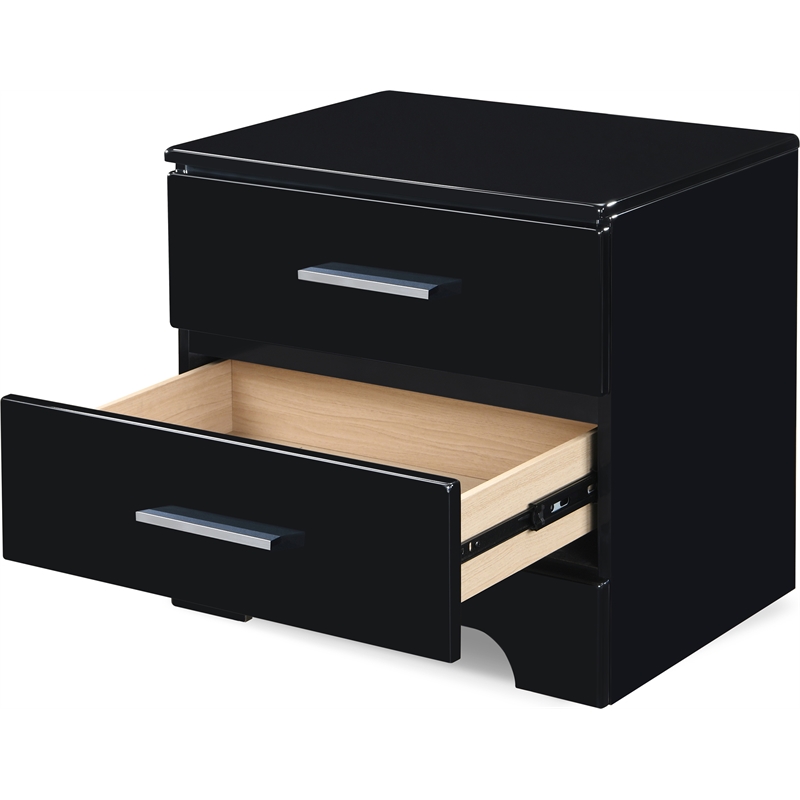 ClickDecor Hudson 2 Drawer Nightstand Black