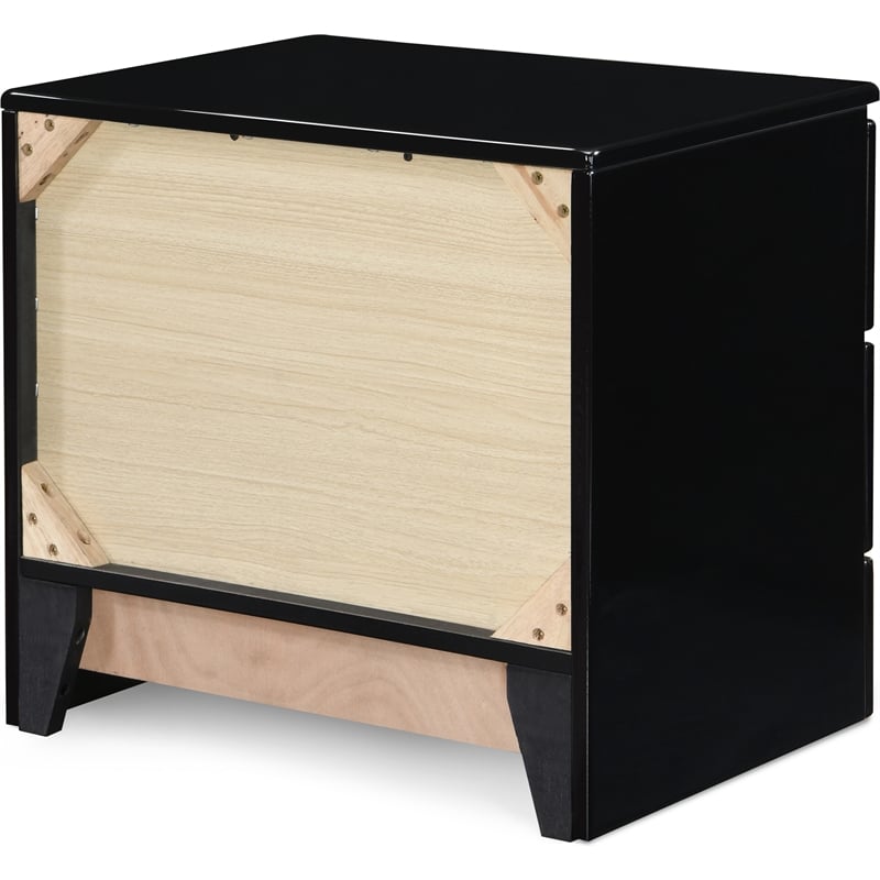 ClickDecor Hudson 2 Drawer Nightstand Black