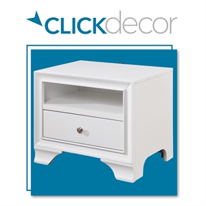 clickdecor edmond 1 drawer nightstand with usb white