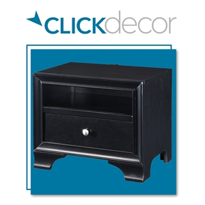 clickdecor edmond 1 drawer nightstand with usb black