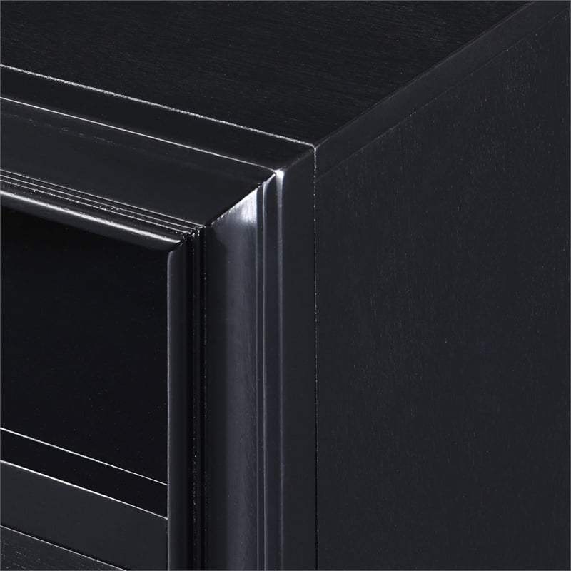 ClickDecor Edmond 1 Drawer Nightstand with USB Black