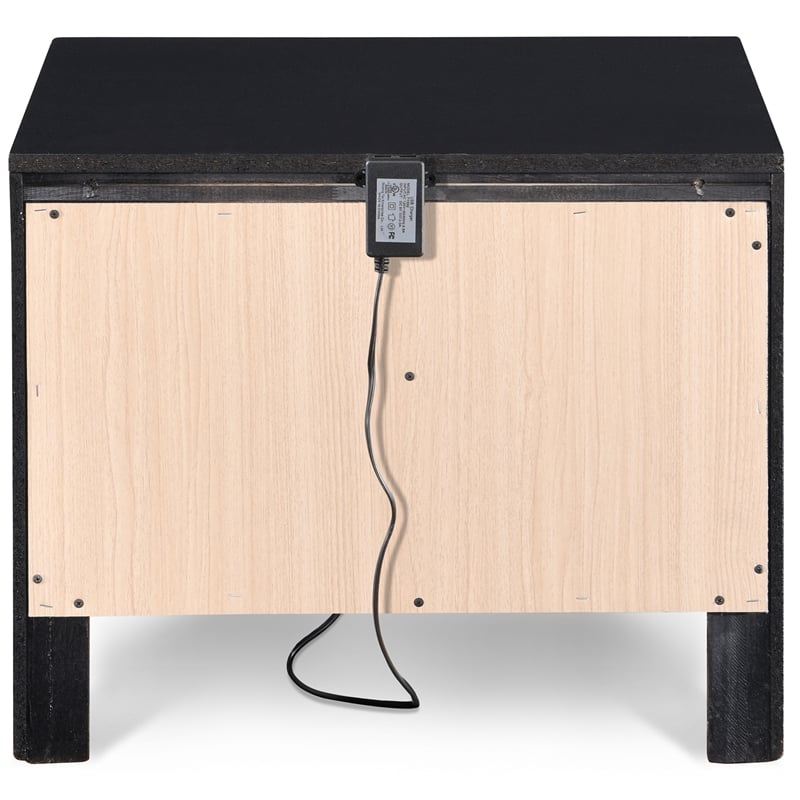 ClickDecor Edmond 1 Drawer Nightstand with USB Black