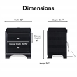 ClickDecor Edmond 2 Drawer Nightstand with USB Black