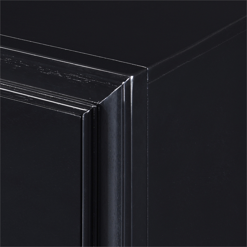 ClickDecor Edmond 2 Drawer Nightstand with USB Black