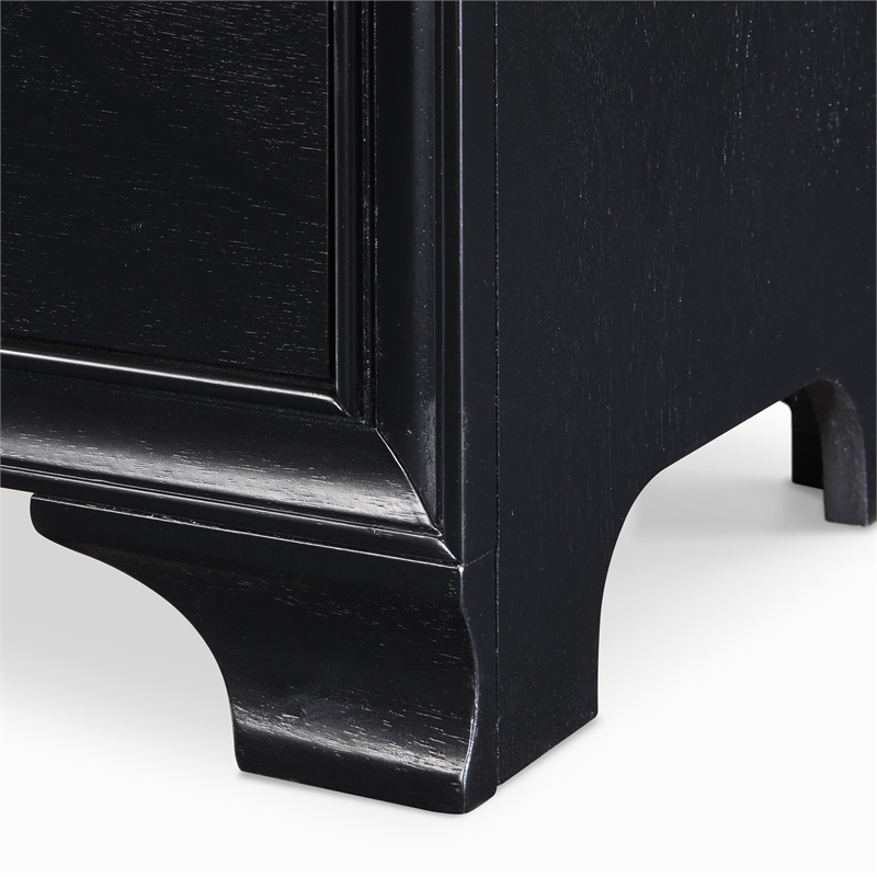 ClickDecor Edmond 2 Drawer Nightstand with USB Black