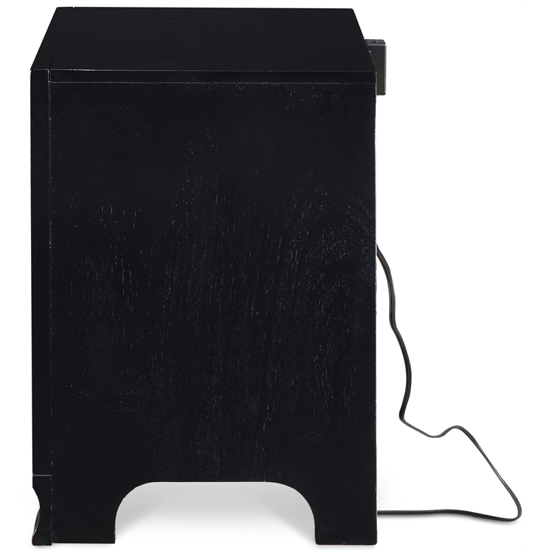 ClickDecor Edmond 2 Drawer Nightstand with USB Black