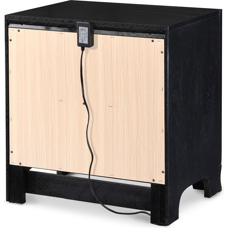 ClickDecor Edmond 2 Drawer Nightstand with USB Black