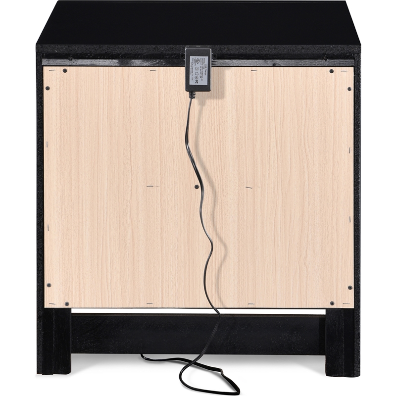 ClickDecor Edmond 2 Drawer Nightstand with USB Black