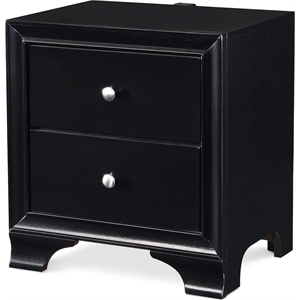 clickdecor edmond 2 drawer nightstand with usb black