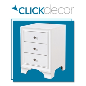 clickdecor edmond 3 drawer nightstand with usb white
