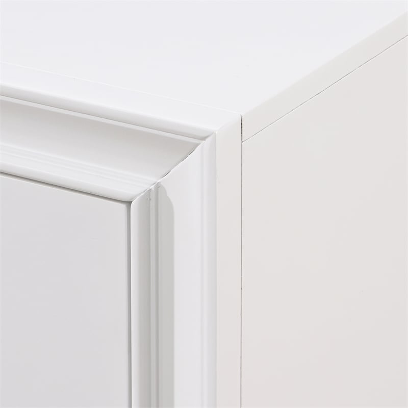 ClickDecor Edmond 3 Drawer Nightstand with USB White