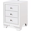 ClickDecor Edmond 3 Drawer Nightstand with USB White