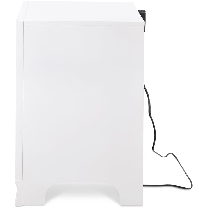 ClickDecor Edmond 3 Drawer Nightstand with USB White