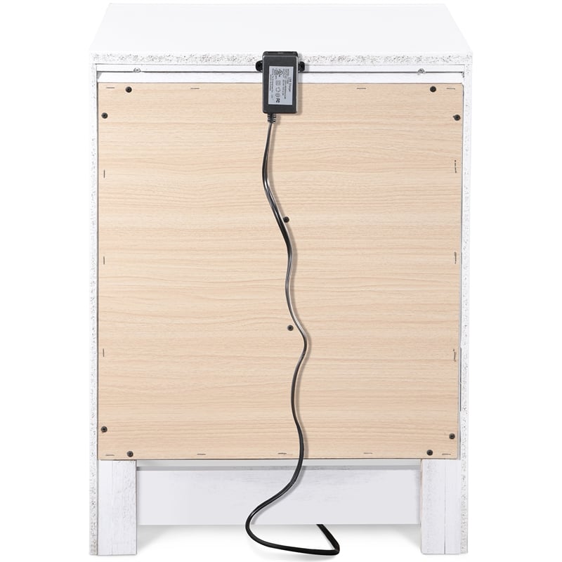 ClickDecor Edmond 3 Drawer Nightstand with USB White