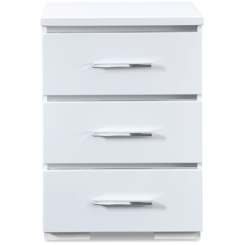 Finch Belmont 3 Drawer Nightstand White