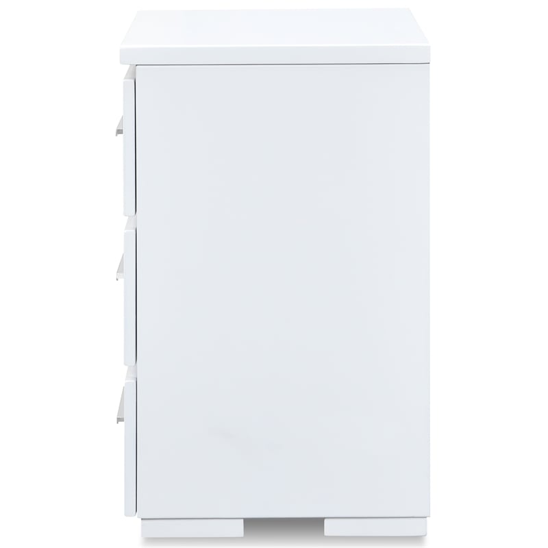Finch Belmont 3 Drawer Nightstand White