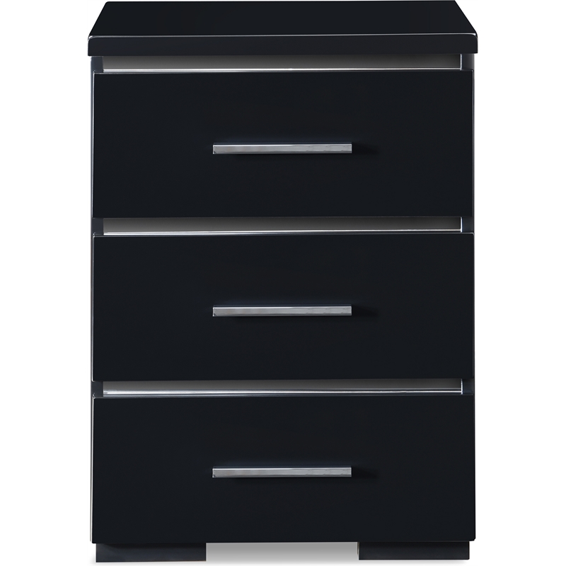 Finch Belmont 3 Drawer Nightstand Black