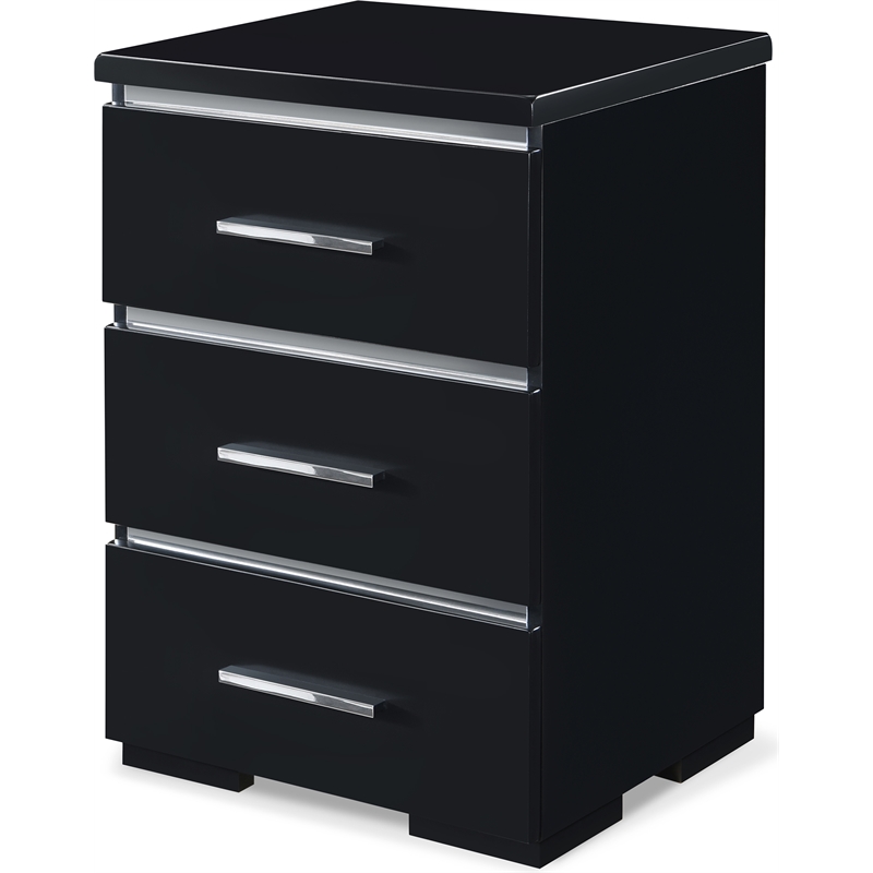 Finch Belmont 3 Drawer Nightstand Black